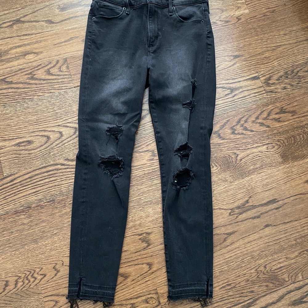 Distressed Black Women's Jeans